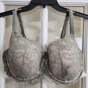 Body by Victoria 38DDD Sage Green Lace Lined Demi Underwire Bra — FLAWED